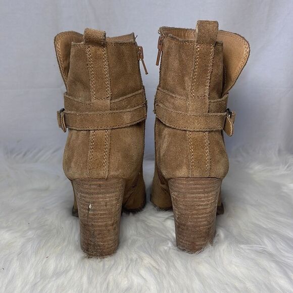 Lucky Brand LaTanya Tan Suede Booties Sz 5.5 - Picture 4 of 7